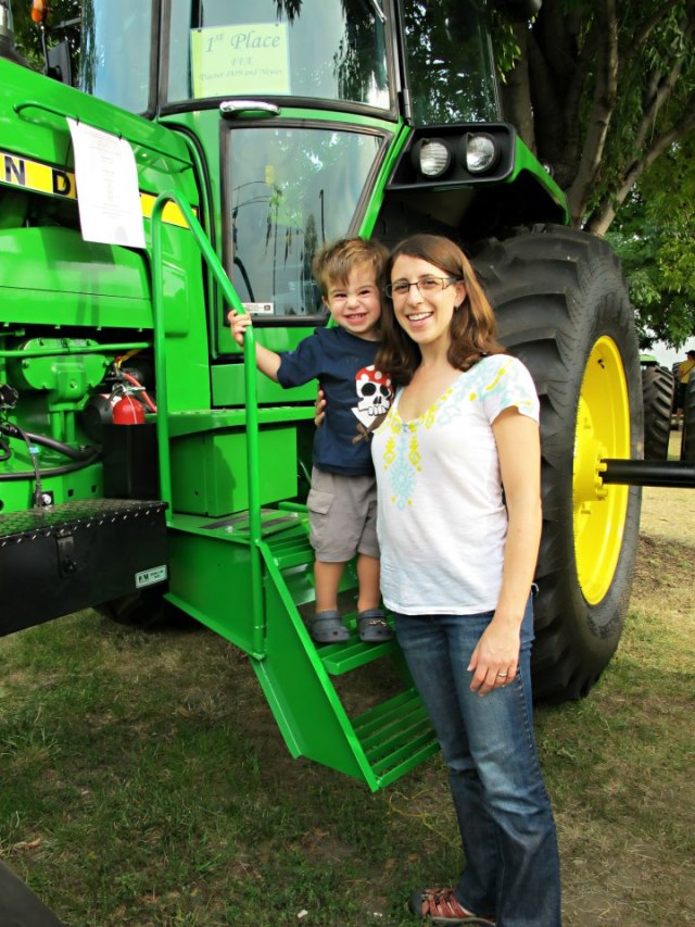 Elliot also really liked the tractors . . .